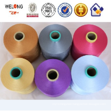 Dope dyed polyester dty yarn with plastic cones and tubes